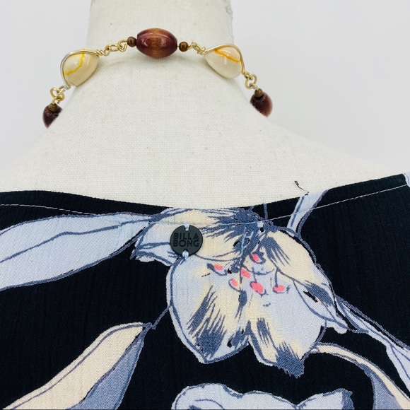 Billabong Pretty Daylight Bell Sleeve Top M navy - Picture 7 of 11